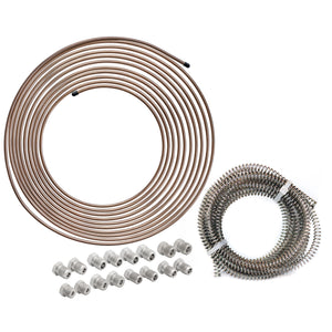 3/16" x 25 ft Copper Nickel Brake Line Kit with 16 ft Stainless Steel Gravel Guard