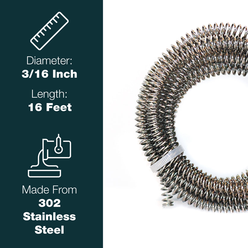 3/16" x 25 Galvanized Steel Coil & 16 Stainless Steel Gravel Guard