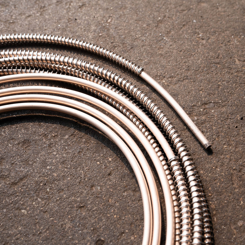 3/16" x 25 ft Copper Nickel Brake Line Kit with 16 ft Stainless Steel Gravel Guard