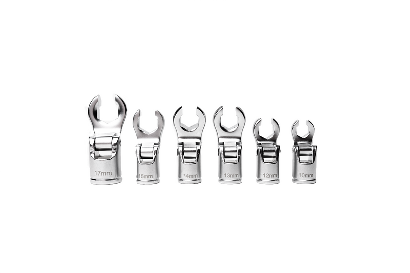 Crows Feet Adjustable Flare Nut Sockets | 3/8" Drive | 6 Piece Metric Set