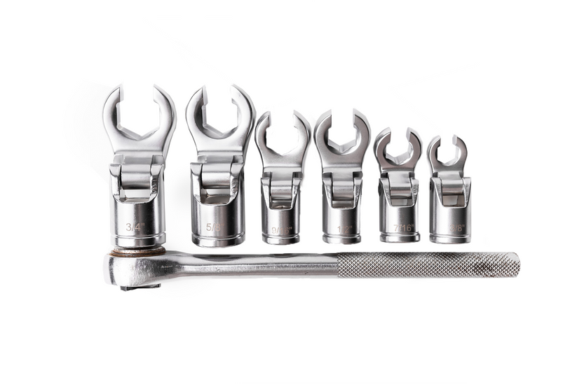 Crows Feet Adjustable Flare Night Sockets | 3/8" Drive | 6 Piece SAE Set