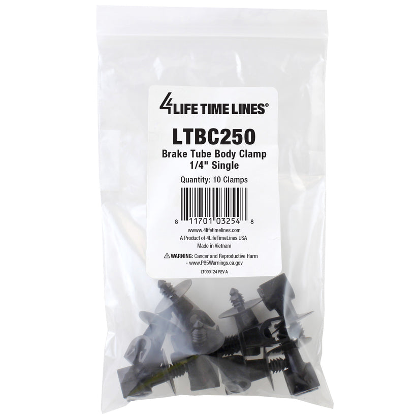 Brake Line Tubing Clamp | 1/4" | Single Slot | Bag of 10