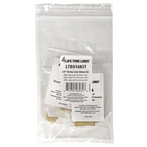 4LifetimeLines 1/4" Brake Line Replacement Union Kit, Brass Unions, Pack of 7 - 4LifetimeLines