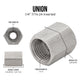 Brake Line Union | 1/4" (7/16-24 Inverted) | Stainless Steel | 10ct
