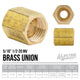 5/16" (1/2-20 Inverted) | Brass Brake Line Union | 10ct - 4LifetimeLines