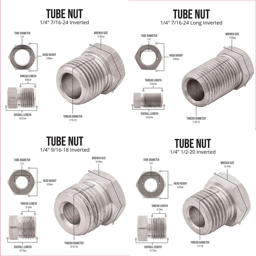 1/4" 25 ft Copper Nickel Brake Line Kit | 16 Stainless Steel Fittings - 4LifetimeLines