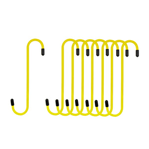 Yellow Powder-Coated Brake Caliper Hanger Hooks - Pack of 8