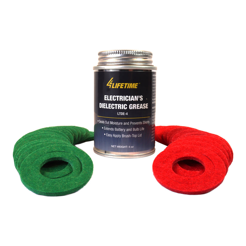 Dielectric Grease and Battery Terminal Washers Kit - 4oz Grease, 30 Washers