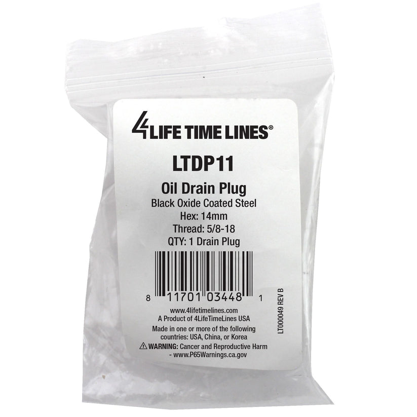4LIFETIMELINES 5/8-20 Black Oxide Coated Steel Oil Drain Plug, 14mm Hex - 4LifetimeLines