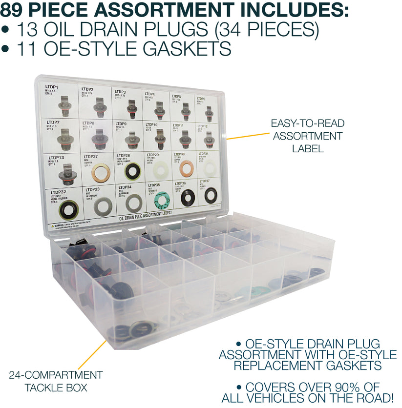Oil Drain Plug and Gasket Replacement Assortment
