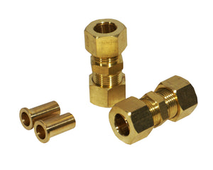 Fuel Line Compression Union | 1/2" Steel to 1/2" Nylon | Bag of 2