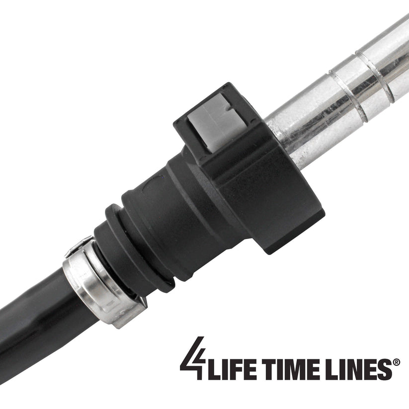 4LIFETIMELINES Fuel Line Quick Connect , Straight Push-On, Adapter for 1/2 in Steel to 1/2 in Nylon Tubing, Bag of 2 - 4LifetimeLines