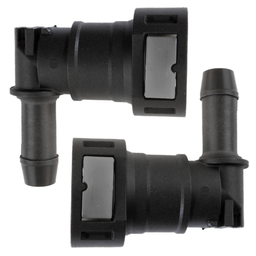 4LIFETIMELINES Fuel Line Quick Connect , 90 Degree Push-On, Adapter for 1/2 in Steel to 1/2 in Nylon Tubing, Bag of 2 - 4LifetimeLines