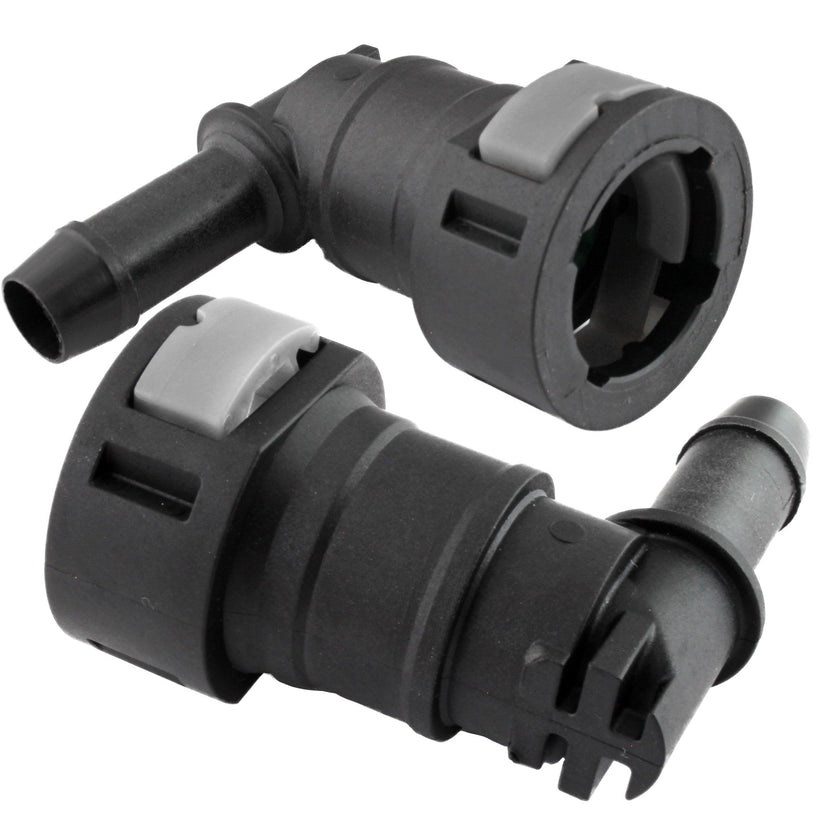 4LIFETIMELINES Fuel Line Quick Connect , 90 Degree Push-On, Adapter for 1/2 in Steel to 1/2 in Nylon Tubing, Bag of 2 - 4LifetimeLines