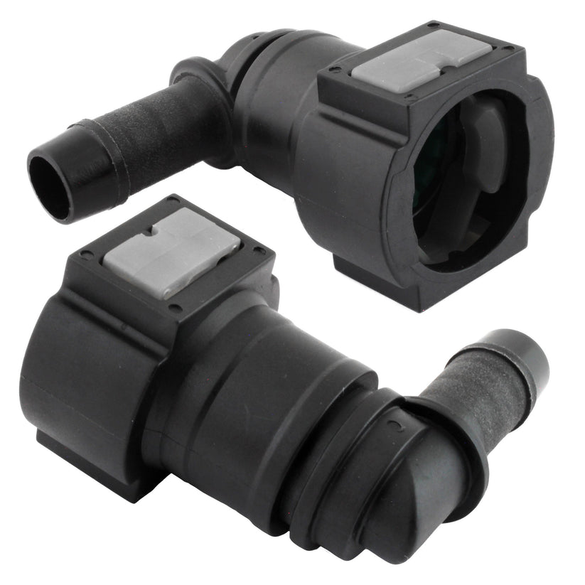4LIFETIMELINES Fuel Line Quick Connect , 90 Degree Push-On, Adapter for 12 mm Steel to 1/2 in Nylon Tubing, Bag of 2 - 4LifetimeLines