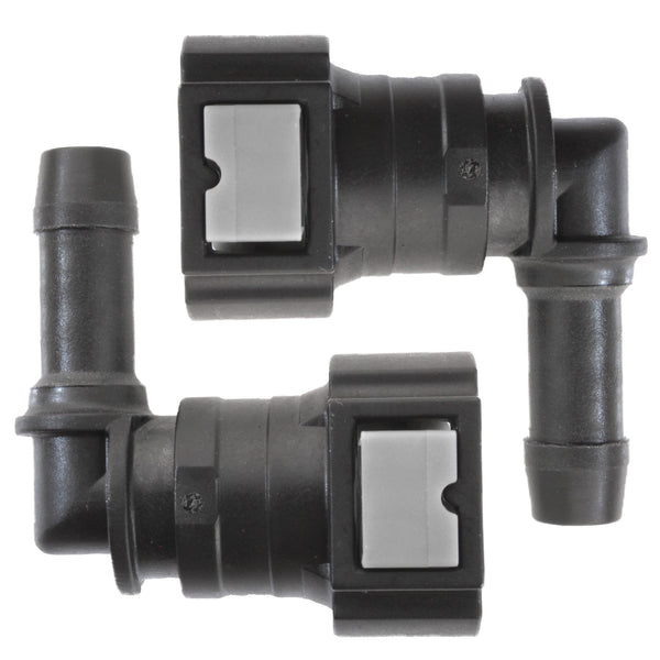 3/8" Steel to 3/8" Nylon Tubing | 90° Push-On | 2ct