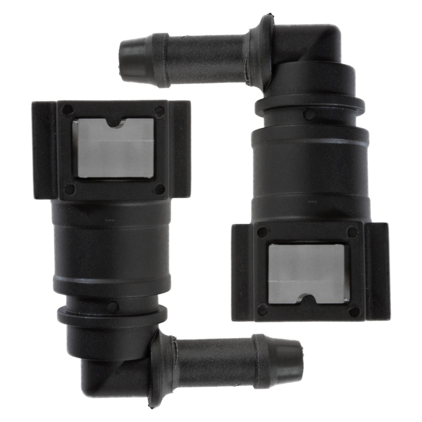 4LIFETIMELINES Fuel Line Quick Connect , 90 Degree Push-On, Adapter for 5/16 in Steel to 5/16 in Nylon Tubing, Bag of 2 - 4LifetimeLines