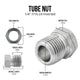 1/4" (7/16-24 Inverted) | Stainless Steel Brake Line Tube Nut | 10ct - 4LifetimeLines