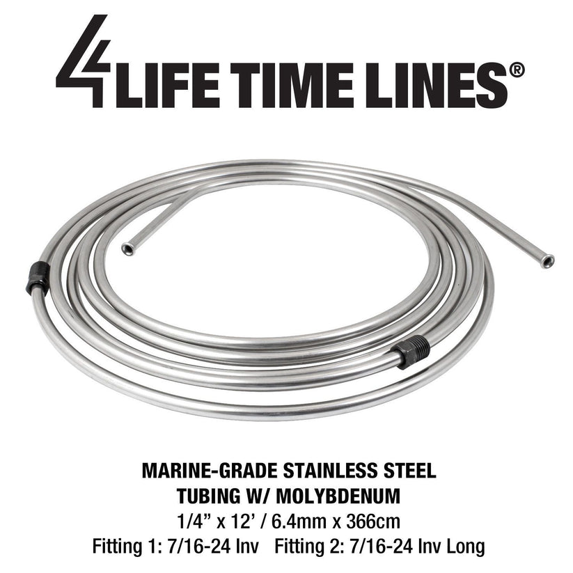 1/4 Stainless Steel 12 ft Coil Flared & Fitted - 4LifetimeLines