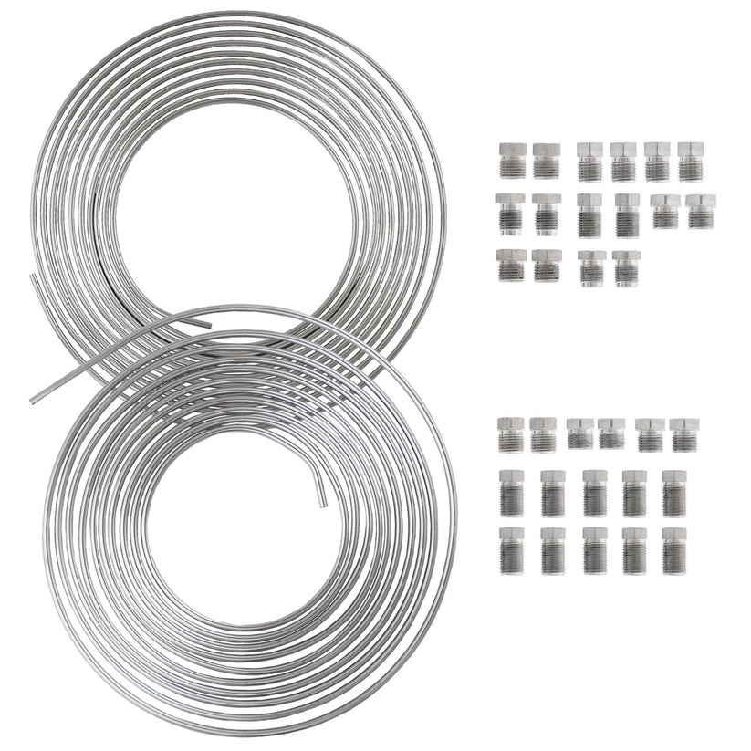 25 ft 3/16" and 1/4" Stainless Steel Brake Line Kit | 32 Stainless Steel Fittings - 4LifetimeLines