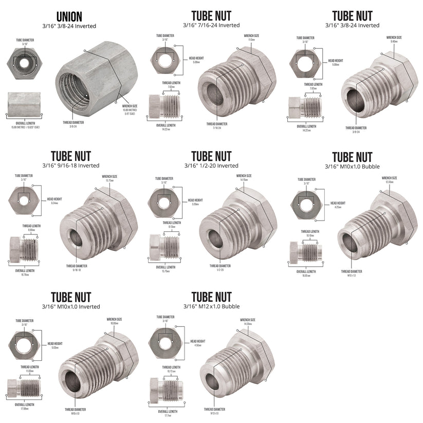 Professional 3/16" x 25 | Stainless Steel Brake Line Replacement Coil Pro Kit Brake Line Clips | 18 Fittings