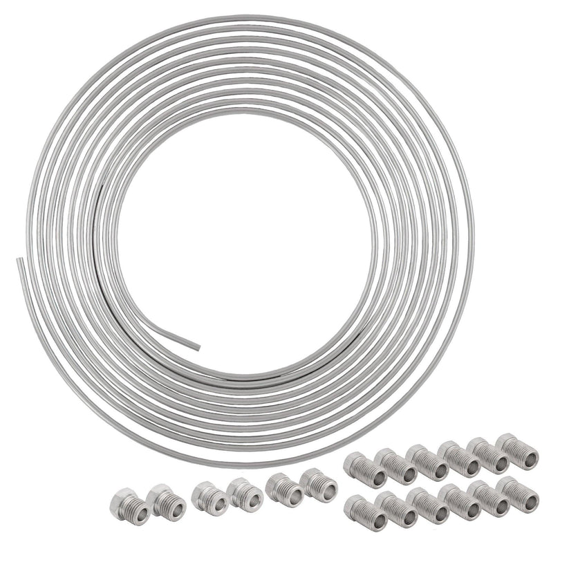 1/4" x 25 | Stainless Steel Brake Line & Fitting Kit - 4LifetimeLines