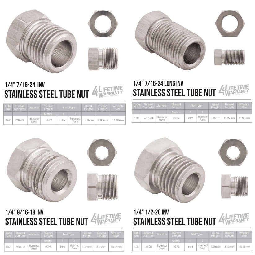 1/4" x 25 | Stainless Steel Brake Line & Fitting Kit - 4LifetimeLines
