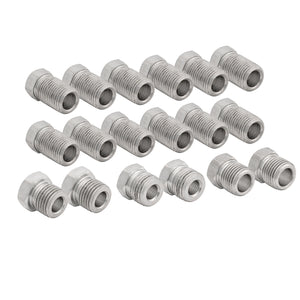 Stainless Steel Brake Line Fittings Replacement Kit for 1/4, Includes 16 Most Used SAE Fittings