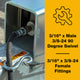 Rubber Brake Hose, 3/16" x 18", MF Swivel, 3/8-24