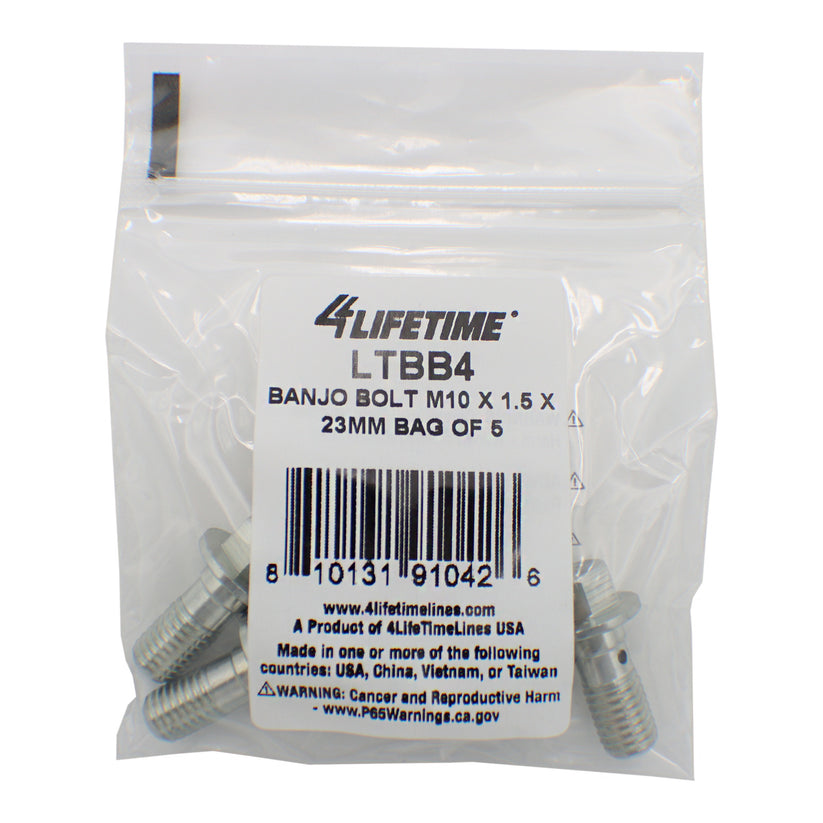 Banjo Bolt, M10 x 1.5 x 23mm, Bag of 5