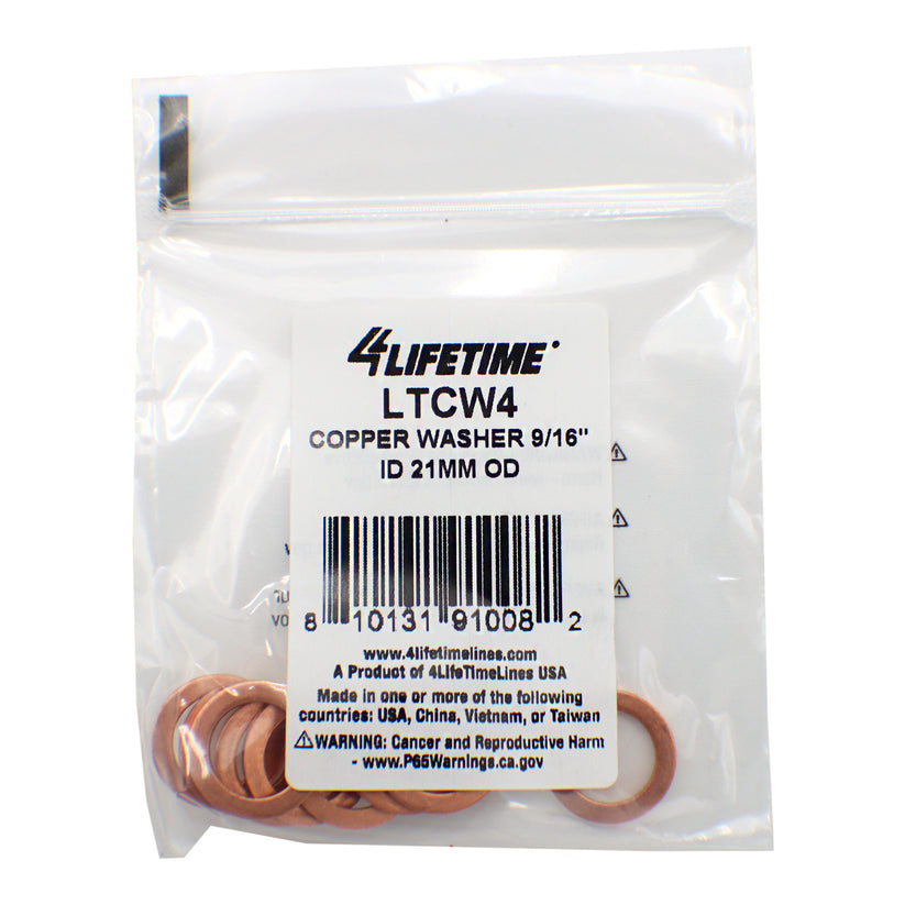 Copper Washer, 9/16" ID, 21mm OD