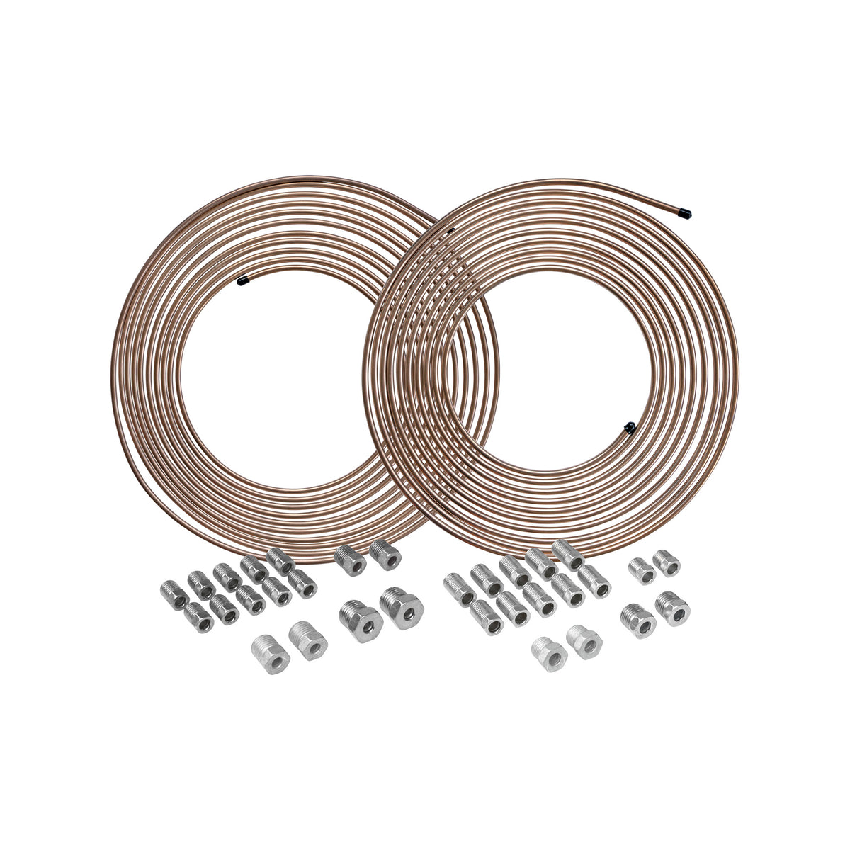 2-Pack 3/16" + 1/4" Copper-Nickel Brake Line Tubing & Fitting Set – Durable & Corrosion-Resistant