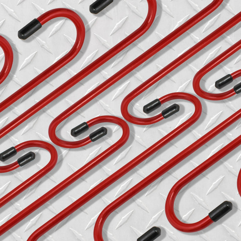 Red Powder-Coated Brake Caliper Hanger Hooks - Pack of 20