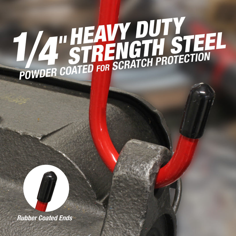 Red Powder-Coated Brake Caliper Hanger Hooks - Pack of 20