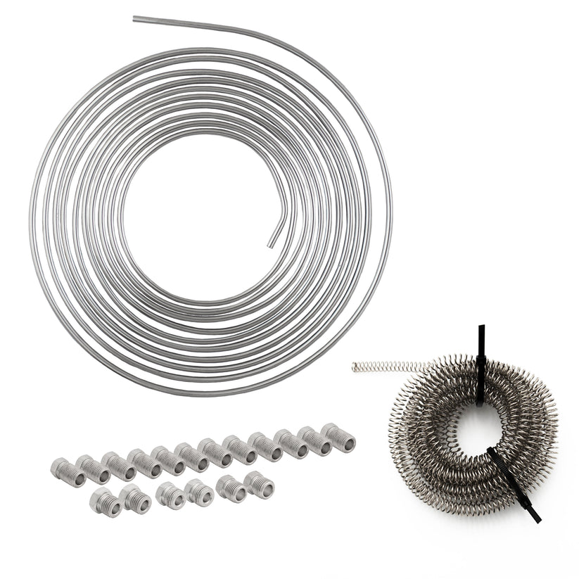 1/4" x 25 ft Stainless Steel Brake Line Kit with 8 ft Gravel Guard
