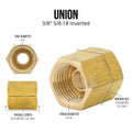 3/8" (5/8-18 I) | Brass Union | 10ct - 4LifetimeLines