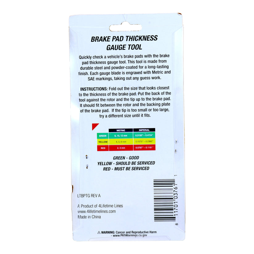 thumbnail image 2 of Brake Pad Thickness Gauge Tool - Slender Design For Quick Measurement Without Removing Wheels (IV, V Category) 2 of 5