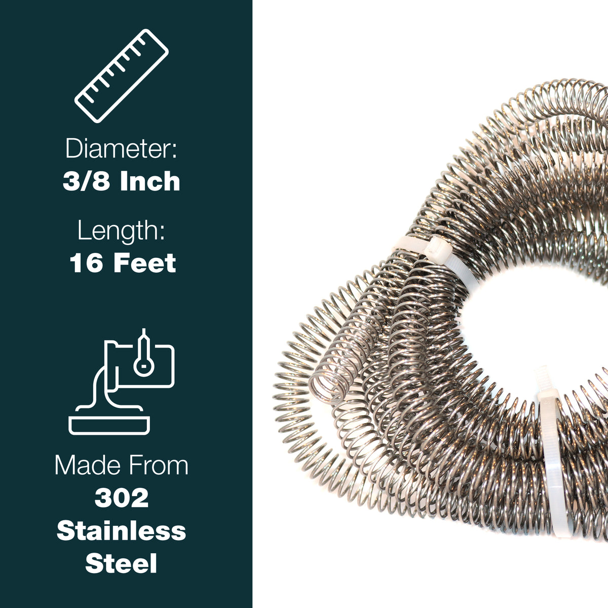 Stainless Steel Brake Line Accessory 3/8" 16' - 4LifetimeLines LTGG38-16