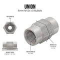Stainless Steel Brake Line Fitting 6mm Union M12x1.0 - 4LifetimeLines LTBU10SS