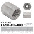 3/16" 3/8-24 Inverted) | Brake Line Union | Stainless Steel | 10ct - 4LifetimeLines