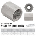 Stainless Steel Brake Line Fitting 1/4" Union 7/16"-24 - 4LifetimeLines LTBU4SS