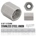Stainless Steel Brake Line Fitting 5/16" Union 1/2"-20 - 4LifetimeLines LTBU5SS