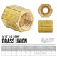 4LIFETIMELINES 1/4" Brake Line Replacement Union Kit, Brass Unions, Pack of 7 - 4LifetimeLines
