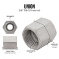 3/8" (5/8-18 Inverted) | Brake Line Union | Stainless Steel  | 10ct - 4LifetimeLines