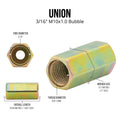3/16" (Metric 10x1.0 Bubble) | Steel Brake Line Union | 10ct - 4LifetimeLines