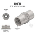 3/16" (M10x1.0 Inverted) | Stainless Steel Brake Line Union | 10ct - 4LifetimeLines