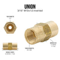 3/16" (Metric 10x1.0 Inverted) | Brass Brake Line Union | 10ct - 4LifetimeLines