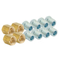 4LifetimeLines 12 Piece 1/4 (7/16-24 Inverted) Brake Line Fittings & Unions (12 Fittings, 8 Fittings, 4 Unions) - 4LifetimeLines