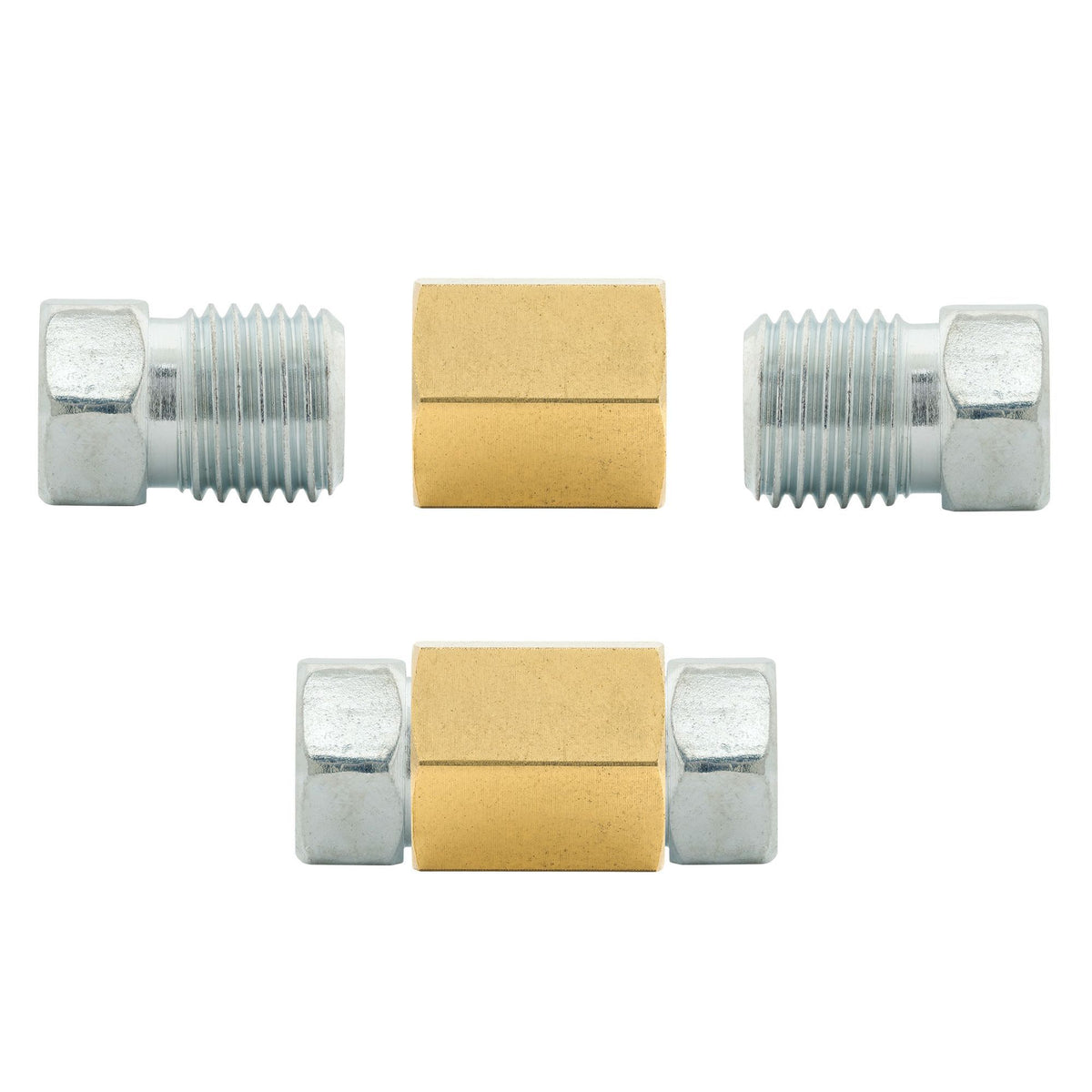 4LifetimeLines 12 Piece 3/16 (3/8-24 Inverted) Brake Line Fittings & Unions (12 Fittings, 8 Fittings, 4 Unions) - 4LifetimeLines