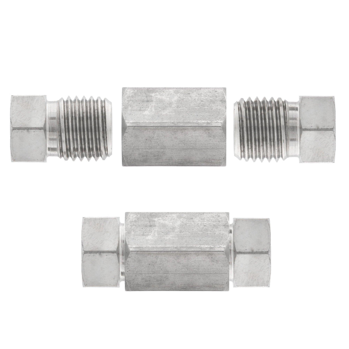3/16" Brake Line Replacement Union Kit | Stainless Steel | 4 Unions | 8 Tube Nuts - 4LifetimeLines